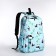 School backpack on lightning, 3 outer pockets, blue color