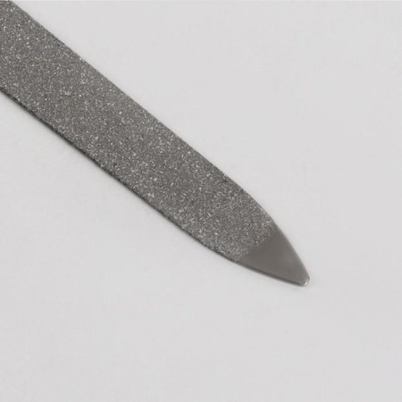 Metal file for nails, 17 cm, in a case, silver/black color-3