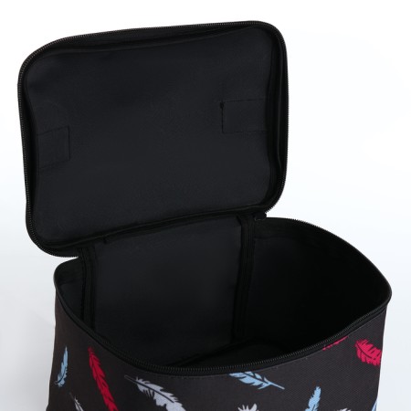 Cosmetic bag with lightning, black color-2