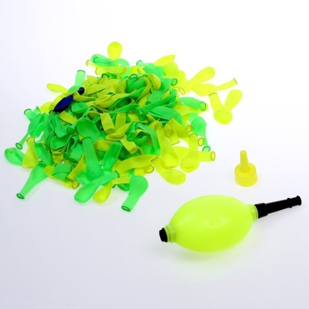 Water bombs “Bit the target”, 200 pcs., With a pump and a nozzle, the color of mix-9