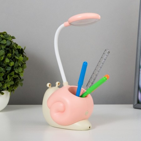 Table lamp "Snail" LED 3W USB AKB Pink 9x13x29 cm Risalux-3