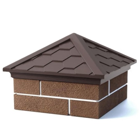 PPK cap to a column column, 1.5 × 1.5 bricks, 39 × 39 × 4.3 cm, brown, “flexible tile”