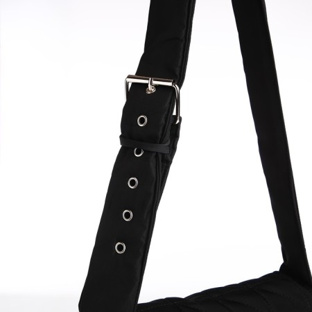 Women's bag quilted on the shoulder, lightning department, 25x14x6 cm, black color-3