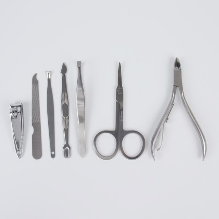 Manicure set, 7 items, in case, milk color-2