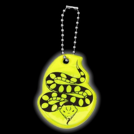 The reflective element "Creeping snake", bilateral, 4.3 × 6 cm, color mix-3
