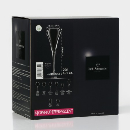 A set of glasses for champagne Open UP, 200 ml, crystal glass, 6 pcs-7