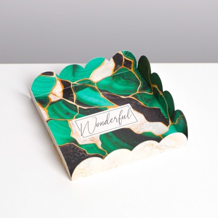 Cookie box, confectionery packaging with PVC lid, Wonderful, 13 x 13 x 3 cm-2