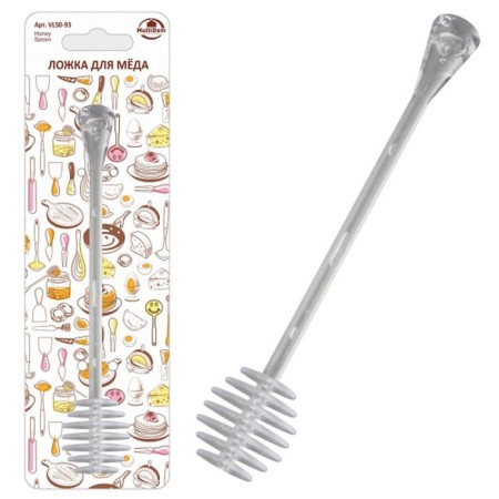 Spoon for honey multidide, plastic, length 18 cm