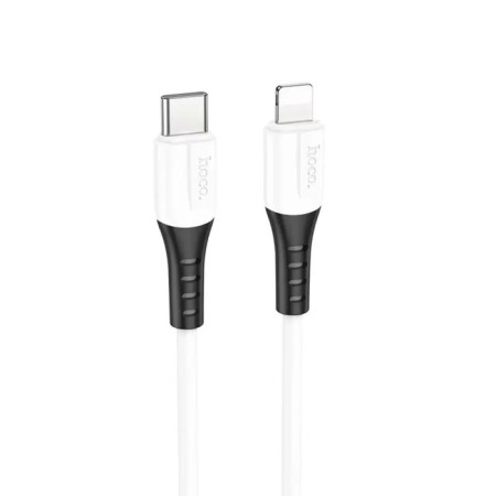 Hoco X82, Type -C cable - Lightning, 3 A, 1 m, silicone braid, white
