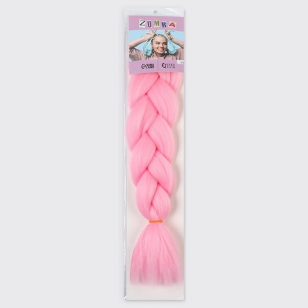 Zumba Kanecalon is monophonic, corrugated, 60 cm, 100 g, pale pink color (#ay16)-7