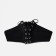 Women's belt, width 12 cm, on lightning, black color