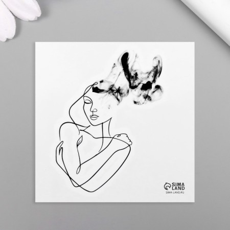 Black body tattoo "Black. Girl" 6x6 cm-3