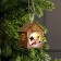 Christmas tree toy "House with snowmen", from batteries, glow of warm white