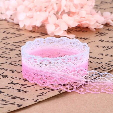 Capricon lace "Gradient", 28 mm × 10 ± 1 m, pink/lilac # 6 color