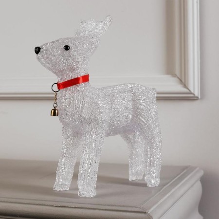 LED figure "Deer with a bell" 25 × 30 × 9 cm, acrylic, 24 LED, AAX3 batteries (not in the kit), glow white-1