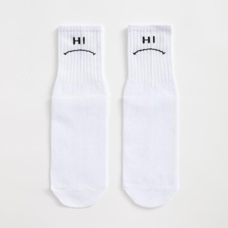 Minaku socks "HI-BYE", white color, size 38-39 (25 cm)