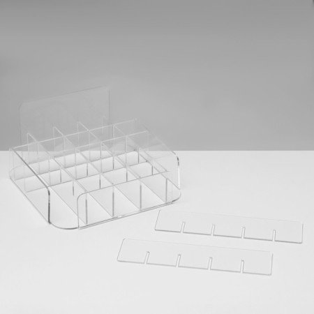 Lipstick stand for 25 pcs., 15 × 15.5 × 8 cm, 2 mm plexiglass, in a protective film-2
