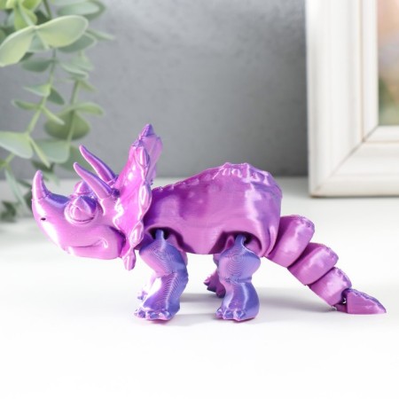 Souvenir-Antistress "Triceratops Terenty" 13.5x3.5x7.5 cm, lilac-1