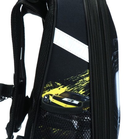 School backpack 38 x 30 x 16 cm, ergonomic back, Stavia "rally", black-10