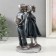 Polystone souvenir "Girl and a boy with a bouquet" silver 15.5x11.2x21 cm