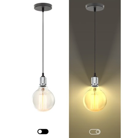 Lamp E27, wire 1 m, chromium color-7