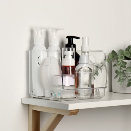 Organizer for storage, with handles, 1 section, 16.5 × 15 × 13 cm, the color is transparent-2
