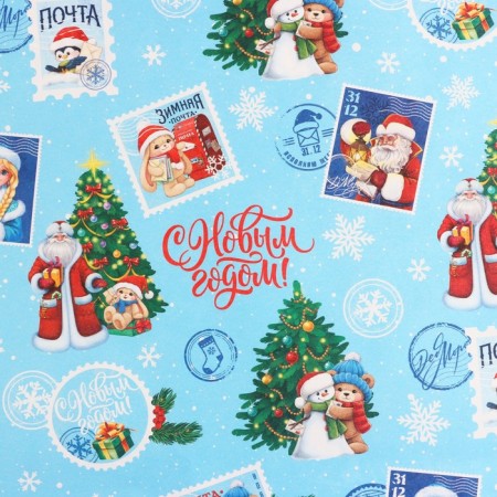 Double -sided craft paper "Mail Santa Claus", 70 x 100 cm, New Year-2