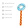 Inflatable toy "Donuts" d = 30 cm, h = 80 sm, mix color