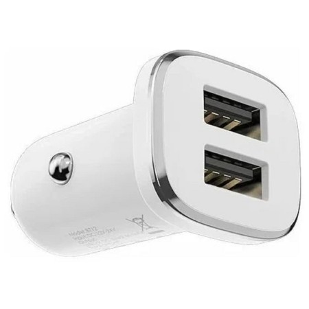 Car charger Borofone BZ12, 2XUSB, 2.4 A, white-3