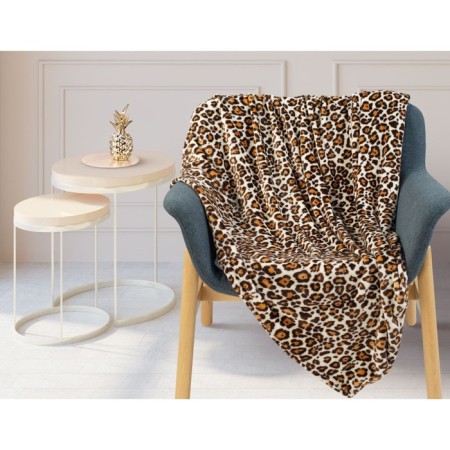 Tiger blanket, size 150x200 cm, brown color-1