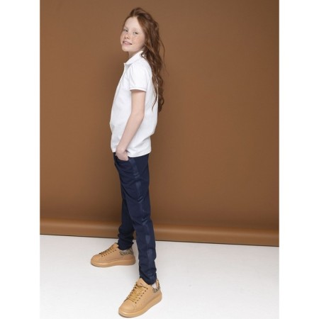 Pants for girls, height 116 cm, dark blue color-1