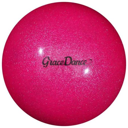 The ball for rhythmic gymnastics Grace Dance, D = 16.5 cm, pink color with brilliance-2