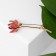 Brooch "Flower", matte pink color in gold