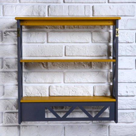Three -tier loft shelf 49 × 50 × 14 cm, yellow-2