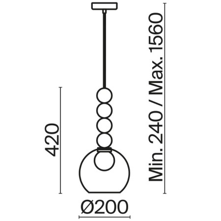 Suspended lamp Freya Fr5220PL-01CH3 FOCUS, 200x200x1740 mm, G9, 1x25W, chromium color-4