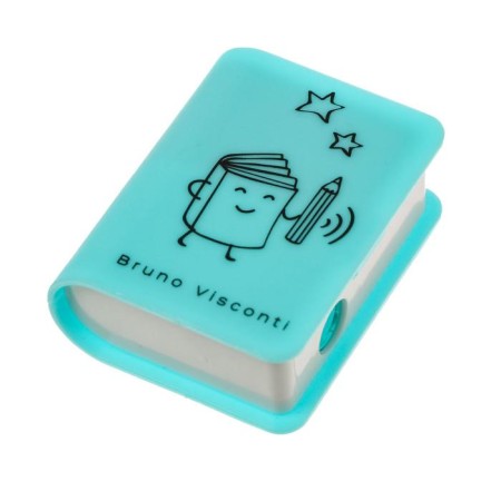 Charpet of one hole Funsharp "Book", with an eraser, in a container, mix-2