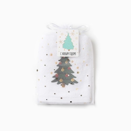 Trush towel "Christmas tree" 30x60 cm, 100% cotton, 340 g/m2-4