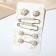 Set of pins (6 pcs.) “Pearl tenderness”, 3.5 cm, white color in silver
