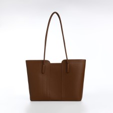 Bag Women's Tout with zipper, brown color