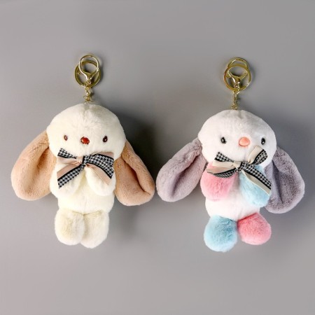 Soft toy "Bunny" on a key fob, 12 cm-4