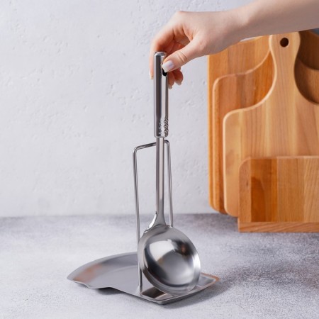 Stainless steel stand under the lid and spoon, 19.5 × 16 cm-5