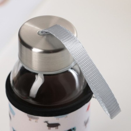 A glass bottle in the case "Abstraction", 300 ml, h = 17 cm, color mix-4
