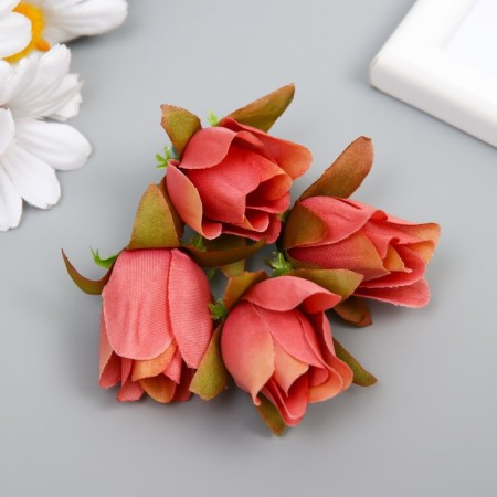 Budon on the leg for decoration "Rosa Mondial" dust pink 1.7x3 cm-2