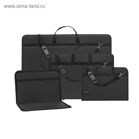 Folder for drawings and drawings for artists A2, 640 x 450 x 30 mm, with handles, textile, estado, black-2