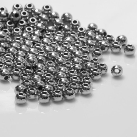 Busina "hematite" d = 4mm, set 10g, color silver