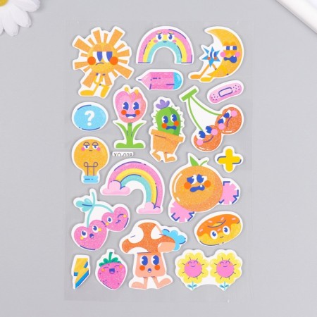 EVA sticker, Paper "Mood" with sparkles mix 14x27.5 cm-2