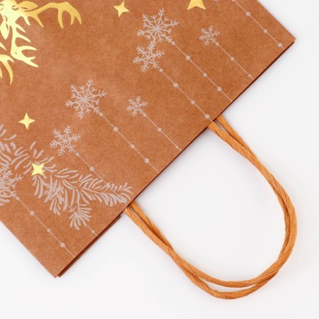 Crafts with gold embossing, round handle, "New Year" 21 x 27 x 11 cm, 120 g-2