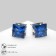 Earrings with rhinestones "Pusets" radiance, square, d = 0.8, blue color in silver