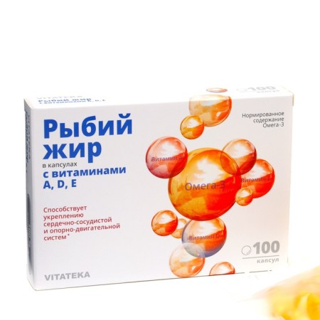 Vithetex Fish oil with vitamin A, D, E capsules 370 mg No. 100