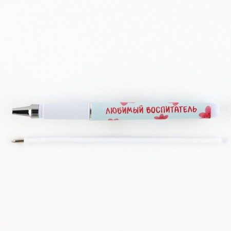 Handle Ball blue paste plastic with cap “The best educator” 1.0 mm-2
